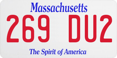MA license plate 269DU2