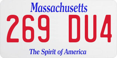MA license plate 269DU4