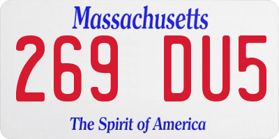 MA license plate 269DU5