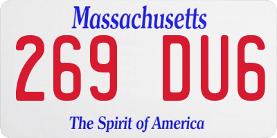 MA license plate 269DU6