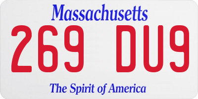 MA license plate 269DU9