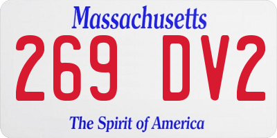 MA license plate 269DV2