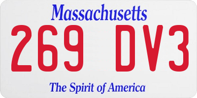 MA license plate 269DV3