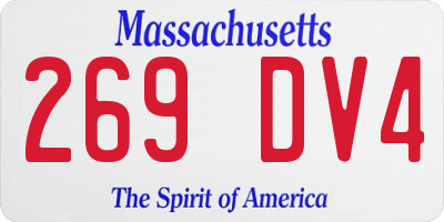 MA license plate 269DV4