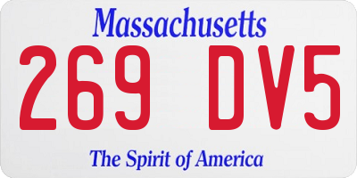 MA license plate 269DV5