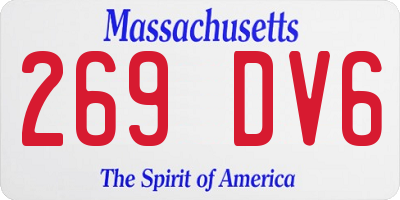 MA license plate 269DV6