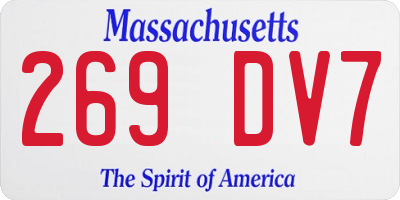 MA license plate 269DV7
