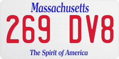MA license plate 269DV8
