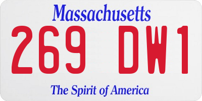 MA license plate 269DW1
