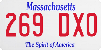 MA license plate 269DX0