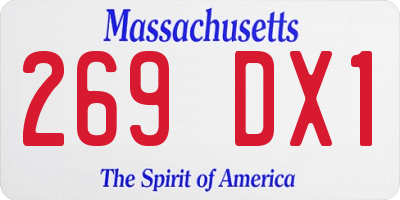MA license plate 269DX1