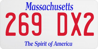 MA license plate 269DX2