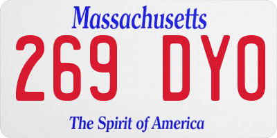 MA license plate 269DY0