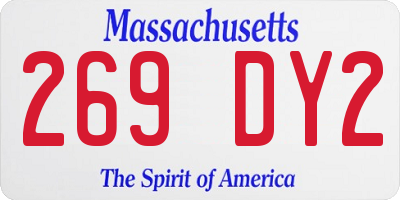 MA license plate 269DY2