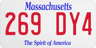 MA license plate 269DY4