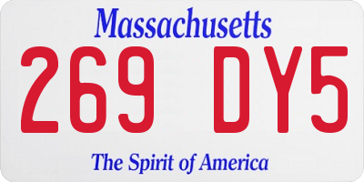 MA license plate 269DY5