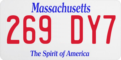 MA license plate 269DY7