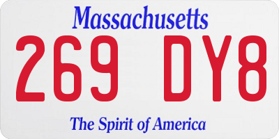 MA license plate 269DY8