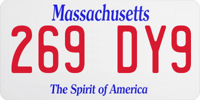 MA license plate 269DY9