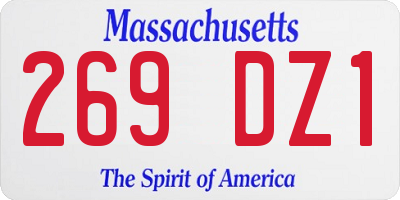 MA license plate 269DZ1