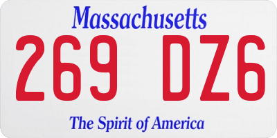 MA license plate 269DZ6