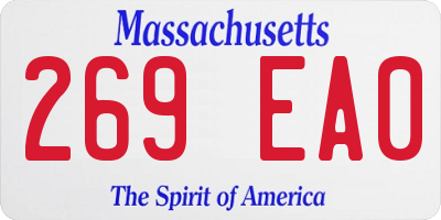 MA license plate 269EA0
