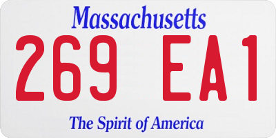 MA license plate 269EA1