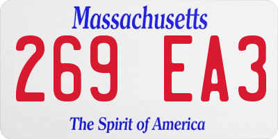 MA license plate 269EA3