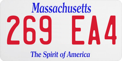 MA license plate 269EA4