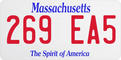 MA license plate 269EA5