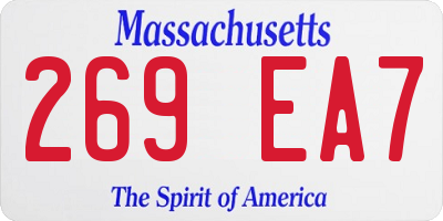 MA license plate 269EA7