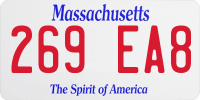 MA license plate 269EA8