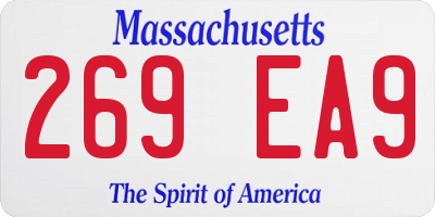 MA license plate 269EA9