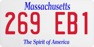 MA license plate 269EB1