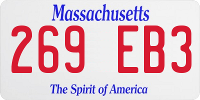 MA license plate 269EB3