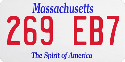 MA license plate 269EB7