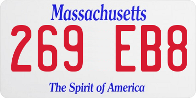 MA license plate 269EB8