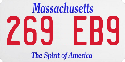 MA license plate 269EB9