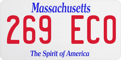 MA license plate 269EC0