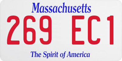 MA license plate 269EC1