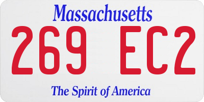 MA license plate 269EC2