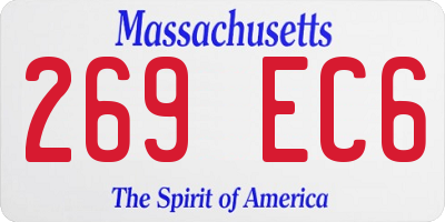 MA license plate 269EC6