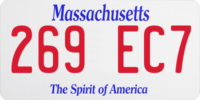 MA license plate 269EC7
