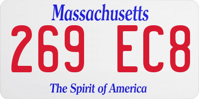 MA license plate 269EC8