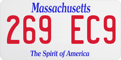 MA license plate 269EC9