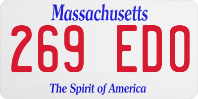 MA license plate 269ED0