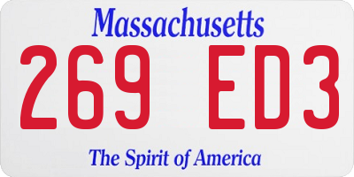 MA license plate 269ED3