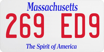 MA license plate 269ED9