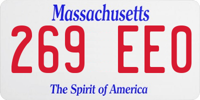 MA license plate 269EE0