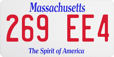 MA license plate 269EE4